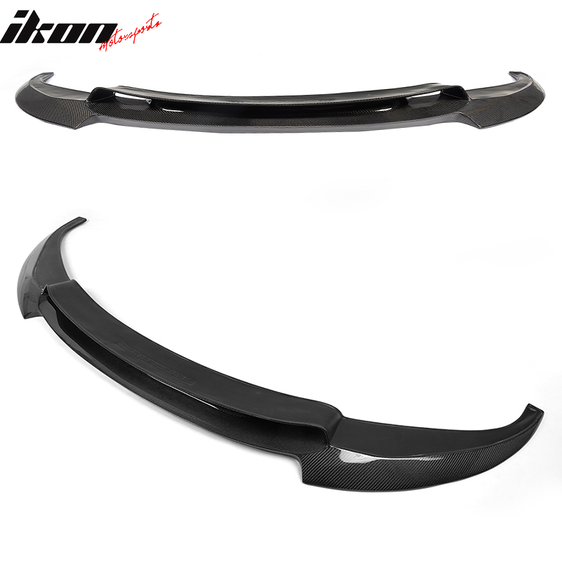 IKON MOTORSPORTS, Front Bumper Lip Compatible With 2012-2017 BMW 6 Series F06 M6 , Matte Carbon Fiber + FRP V Style Front Lip Spoiler Wing Chin Splitter, 2013 2014 2015 2016