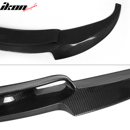 IKON MOTORSPORTS, Front Bumper Lip Compatible With 2012-2017 BMW 6 Series F06 M6 , Matte Carbon Fiber + FRP V Style Front Lip Spoiler Wing Chin Splitter, 2013 2014 2015 2016