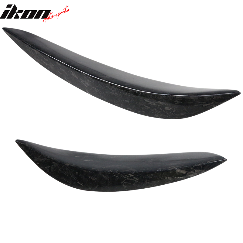 IKON MOTORSPORTS, Front Canards Compatible With 2015-2018 Mercedes-Benz C Class W205 Sedan , Matte Forged Carbon Fiber JC Style Front Bumper Fin Canards 4PC, 2016 2017