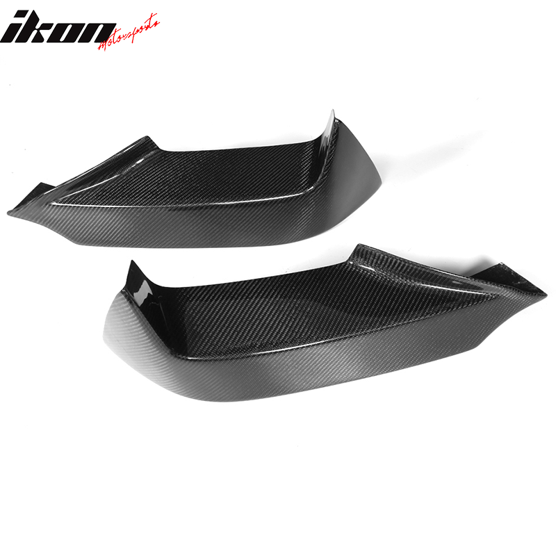 IKON MOTORSPORTS, Front Lip Splitters Compatible With 2012-2017 BMW 6 Series F12 F13 M Sport , Matte Carbon Fiber + FRP M Performance Style Front Bumper Lip Spoiler Wing Pair, 2013 2014 2015 2016