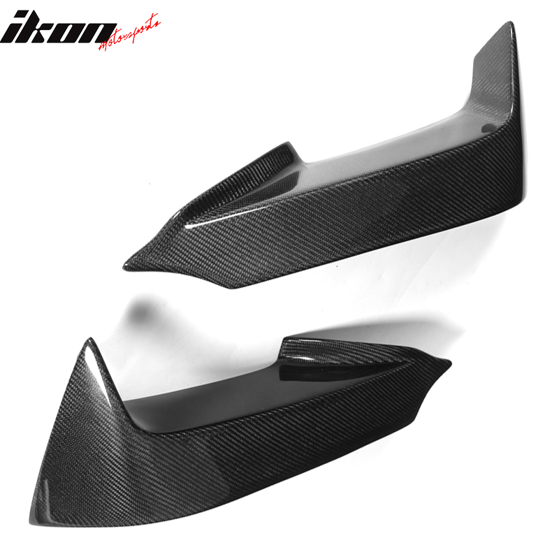 IKON MOTORSPORTS, Front Lip Splitters Compatible With 2012-2017 BMW 6 Series F12 F13 M Sport , Matte Carbon Fiber + FRP M Performance Style Front Bumper Lip Spoiler Wing Pair, 2013 2014 2015 2016