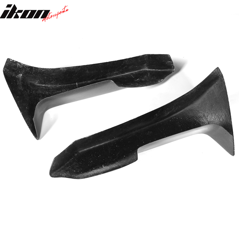 IKON MOTORSPORTS, Front Lip Splitters Compatible With 2012-2017 BMW 6 Series F12 F13 M Sport , Matte Carbon Fiber + FRP M Performance Style Front Bumper Lip Spoiler Wing Pair, 2013 2014 2015 2016