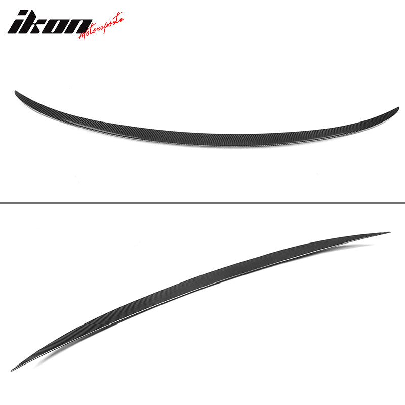 IKON MOTORSPORTS, Trunk Spoiler Compatible With 2011-2016 BMW 5 Series F10 & M5 , Matte Carbon Fiber M Performance Style Rear Spoiler Wing, 2012 2013 2014 2015