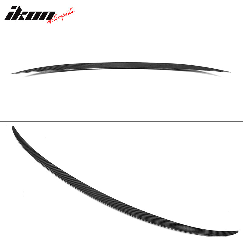 IKON MOTORSPORTS, Trunk Spoiler Compatible With 2011-2016 BMW 5 Series F10 & M5 , Matte Carbon Fiber M Performance Style Rear Spoiler Wing, 2012 2013 2014 2015