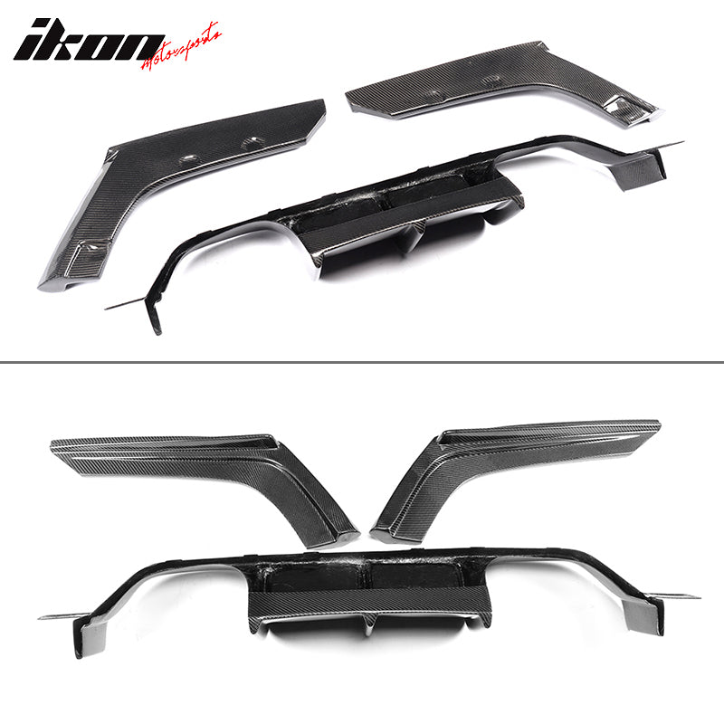 Fit 2015-2020 BMW M3 F80 M4 F82 F83 Rear Diffuser Matte Carbon Fiber + FRP