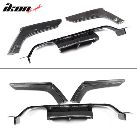 Fit 2015-2020 BMW M3 F80 M4 F82 F83 Rear Diffuser Matte Carbon Fiber + FRP