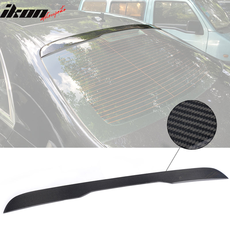 IKON MOTORSPORTS, Window Roof Spoiler Compatible With 2014-2018 Mercedes-Benz W222 , Matte Carbon Fiber JC Style Rear Spoiler Wing, 2015 2016 2017