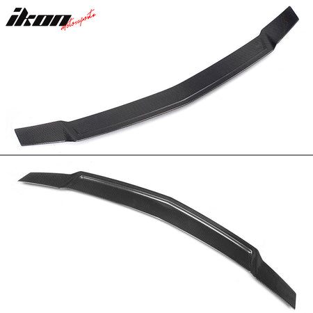 IKON MOTORSPORTS, Trunk Spoiler Compatible With 2010-2016 Mercedes-Benz E-Class W212 Sedan E200 E350 E400 E500 E63 AMG , Matte Carbon Fiber RT Style Rear Spoiler Wing, 2011 2012 2013 2014 2015