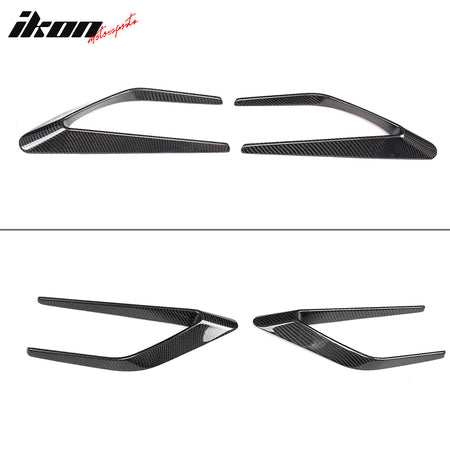 IKON MOTORSPORTS, Front Fender Scoop Vents Compatible With 2015-2018 Mercedes-Benz C Class W205 Sedan, JC Style Matte Carbon Fiber Front Side Fender Fin Vents Air Outlet Cover Trims 2PC, 2016 2017