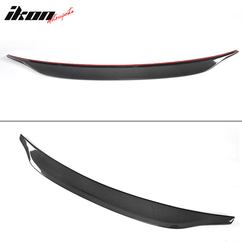 IKON MOTORSPORTS, Trunk Spoiler Compatible With 2017-2020 Audi A4 B9, CA Style Matte Carbon Fiber Rear Spoiler Wing, 2018 2019