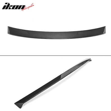 IKON MOTORSPORTS, Roof Spoiler Compatible With 2017-2018 Mercedes-Benz E Class C238 Coupe, JC Style Matte Carbon Fiber Rear Spoiler Wing