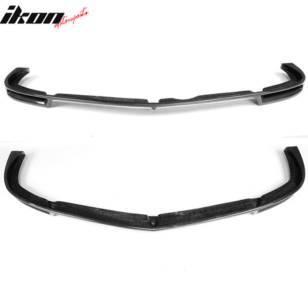 IKON MOTORSPORTS, Front Bumper Lip Compatible With 2012-2014 Mercedes-Benz C Class W204 C63 AMG, V Style Matte Carbon Fiber Front Lip Chin Valance Spoiler Splitter, 2013