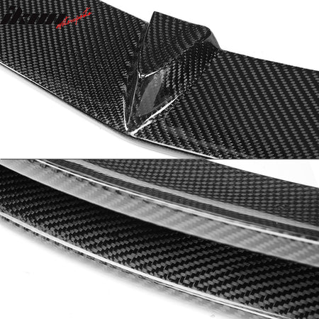 IKON MOTORSPORTS, Front Bumper Lip Compatible With 2012-2014 Mercedes-Benz C Class W204 C63 AMG, V Style Matte Carbon Fiber Front Lip Chin Valance Spoiler Splitter, 2013