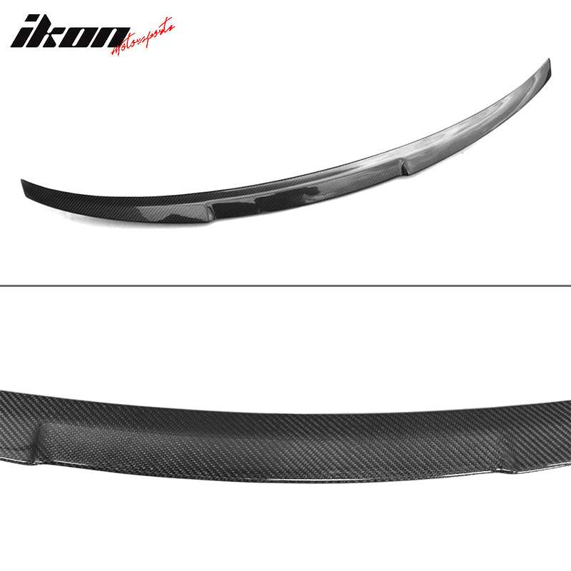 IKON MOTORSPORTS, Trunk Spoiler Compatible With 2015-2020 BMW M4 F82 Coupe, VO Style Matte Carbon Fiber Rear Spoiler Wing, 2016 2017 2018 2019