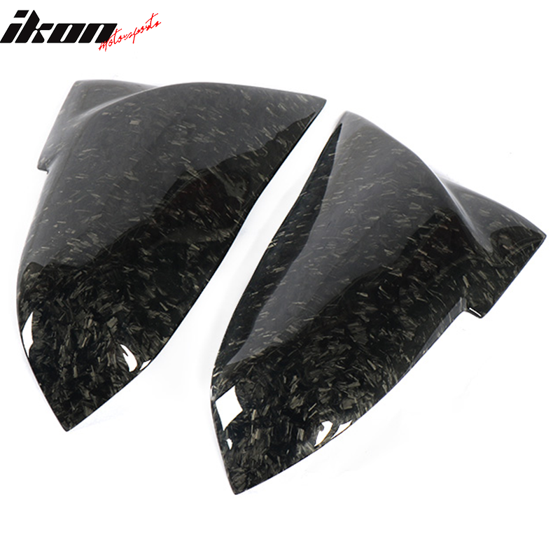 IKON MOTORSPORTS, Mirror Covers Compatible With BMW F20 F22 F31 F35 F34 X1 F32 F33 F30 Sedan, Matte Forged Carbon Fiber JC Style Rear Side View Mirror Cover Driver Passenger