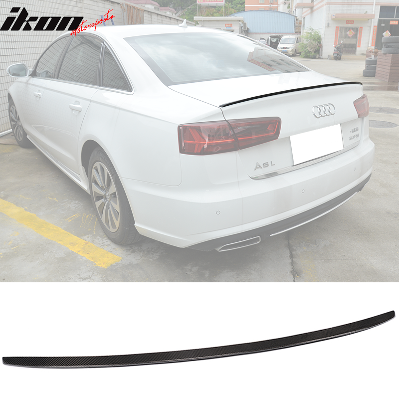 Fits 12-17 Audi A6 C7 Sedan S6 Style Trunk Spoiler Wing - Matte Carbon Fiber