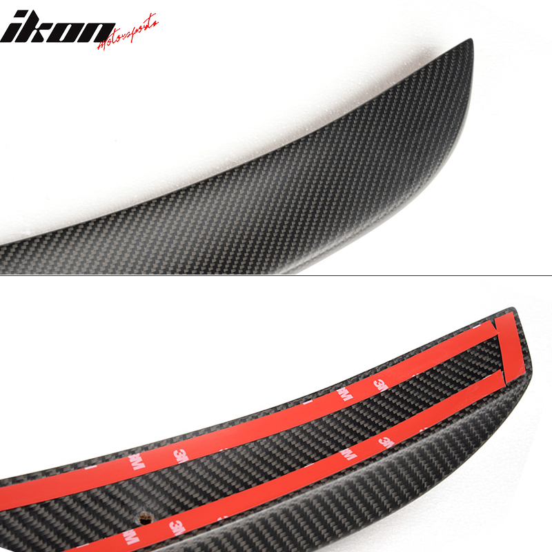 IKON MOTORSPORTS, Trunk Spoiler Compatible With 2012-2019 Tesla Model S Sedan, Factory Style Matte Forged Carbon Fiber Rear Trunk Spoiler Wing, 2013 2014 2015 2016 2017 2018