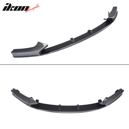 IKON MOTORSPORTS, Front Bumper Lip Compatible With 2014-2020 BMW 2 Series F22 F23 M Sport, M Performance Style Matte Carbon Fiber Front Lip Chin Valance Spoiler Splitter, 2015 2016 2017 2018 2019