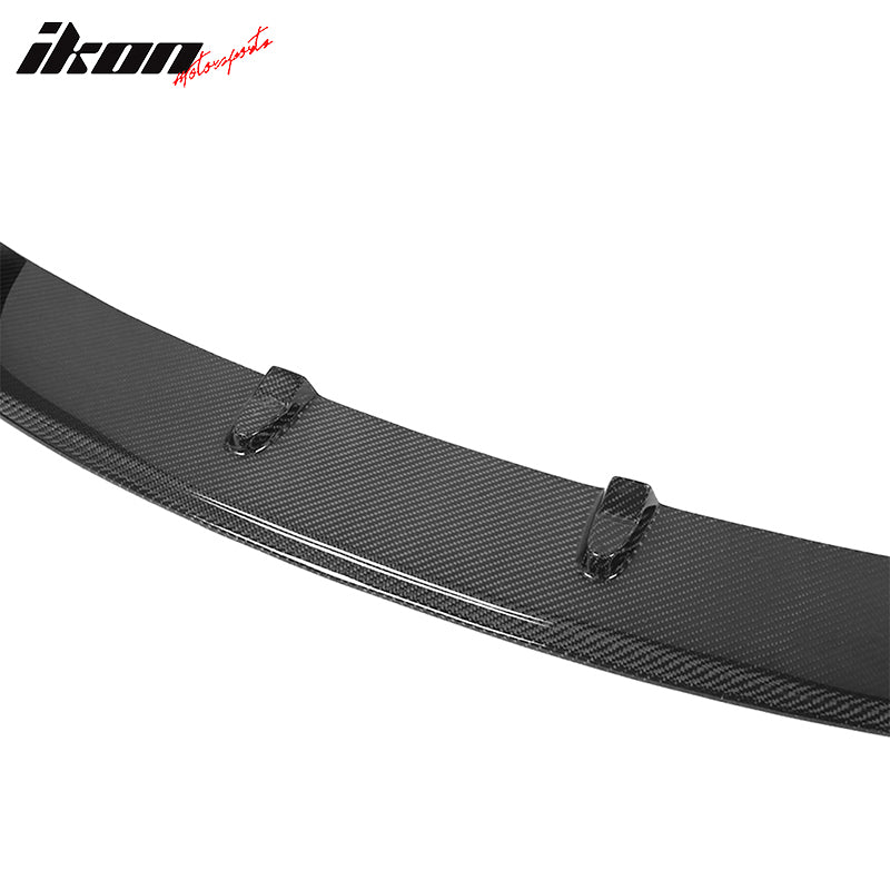 IKON MOTORSPORTS, Front Bumper Lip Compatible With 2014-2020 BMW 2 Series F22 F23 M Sport, M Performace Style Matte Carbon Fiber Front Lip Chin Valance Spoiler Splitter, 2015 2016 2017 2018 2019