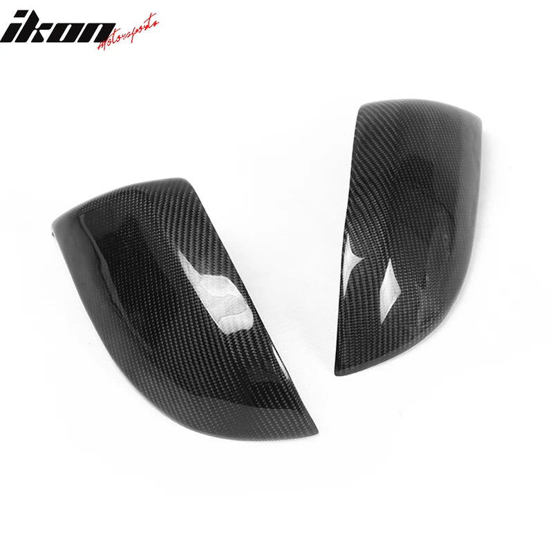 IKON MOTORSPORTS, Mirror Cover Compatible With 2012-2018 Audi A7 4G8 Sedan, JC Style Matte Carbon Fiber Side Rear View Mirror Covers Pair, 2013 2014 2015 2016 2017