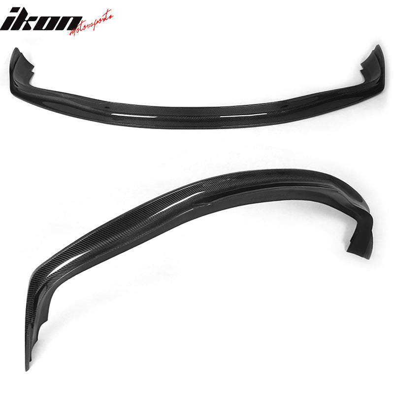 IKON MOTORSPORTS, Front Bumper Lip Compatible With 2008-2014 Infiniti G37 Coupe, JC Style Matte Carbon Fiber Front Lip Chin Valance Spoiler Splitter, 2009 2010 2011 2012 2013