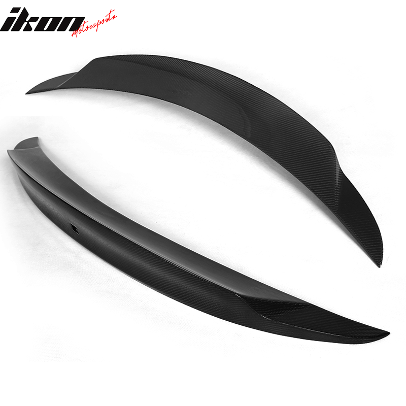 IKON MOTORSPORTS, Trunk Spoiler Compatible With 2008-2013 Infiniti G37 Coupe, JDM Style Matte Carbon Fiber Rear Spoiler Wing, 2009 2010 2011 2012