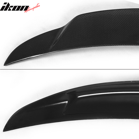 IKON MOTORSPORTS, Trunk Spoiler Compatible With 2008-2013 Infiniti G37 Coupe, JDM Style Matte Carbon Fiber Rear Spoiler Wing, 2009 2010 2011 2012