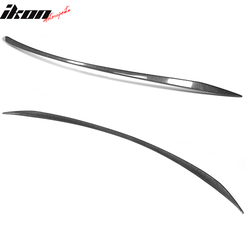 IKON MOTORSPORTS, Trunk Spoiler Compatible With 2015-2020 Mercedes-Benz C-Class W205 Sedan, Factory Style Matte Carbon Fiber Rear Spoiler Wing, 2016 2017 2018 2019