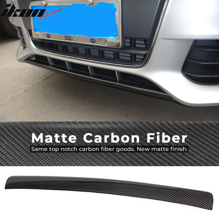 IKON MOTORSPORTS, Front Bumper Lip Compatible With 2009-2012 Audi A4 B8 Sedan , Matte Carbon Fiber + FRP O Style Front Lip Spoiler Wing Chin Splitter, 2010 2011