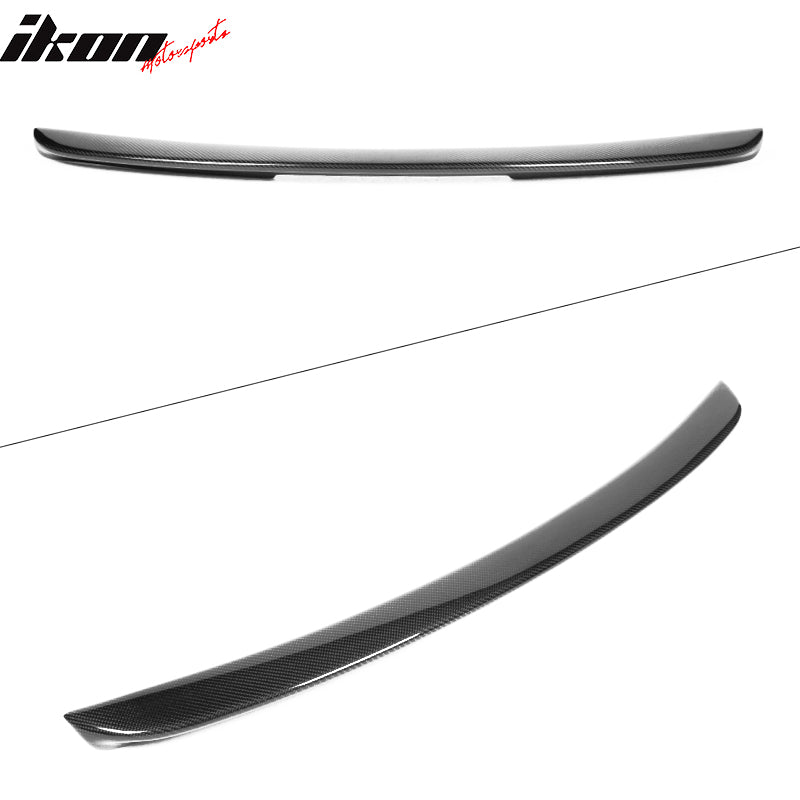 IKON MOTORSPORTS, Trunk Spoiler Compatible With 2001-2007 Mercedes-Benz C-Class W203 Sedan , Matte Carbon Fiber + FRP AMG Style Rear Spoiler Wing, 2002 2003 2004 2005 2006