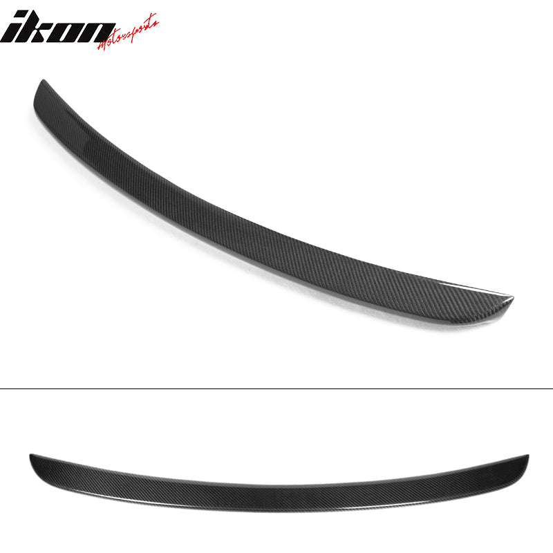 IKON MOTORSPORTS, Trunk Spoiler Compatible With 2001-2007 Mercedes-Benz C-Class W203 Sedan , Matte Carbon Fiber + FRP AMG Style Rear Spoiler Wing, 2002 2003 2004 2005 2006