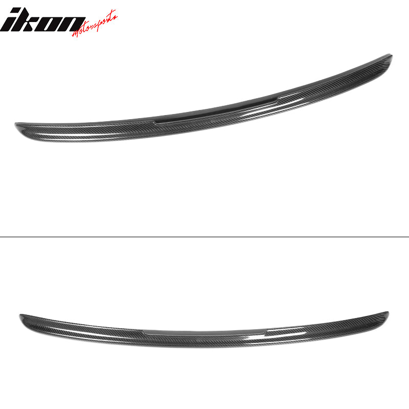 IKON MOTORSPORTS, Trunk Spoiler Compatible With 2001-2007 Mercedes-Benz C-Class W203 Sedan , Matte Carbon Fiber + FRP AMG Style Rear Spoiler Wing, 2002 2003 2004 2005 2006