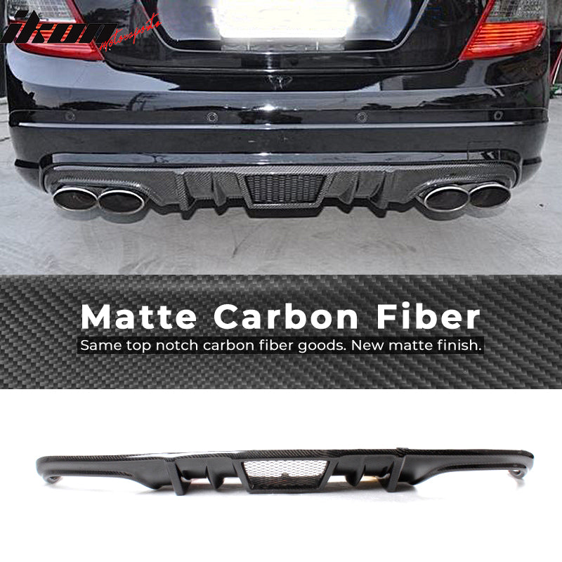  Carbon Fiber W204 Rear Diffuser Compatible with 2008-2011  Mercedes Benz W204 C63 AMG Sedan Custom Parts Bumper Cover Lower Lip  Spoiler Valance Protector Body Kits Factory Outlet(B Style) : Automotive