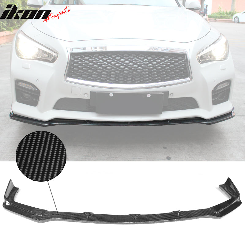 2014-2017 Infiniti Q50 V37 ST Style Front Bumper Lip Carbon Fiber FRP