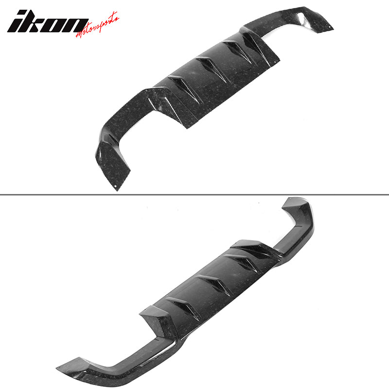 IKON MOTORSPORTS, Rear Diffuser Compatible With 2016-2021 BMW F87 M2 Coupe, MP Style Matte Forged Carbon Fiber Rear Bumper Lip Diffuser , 2017 2018 2019 2020