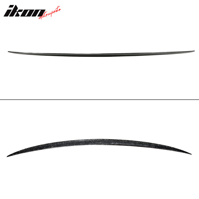 IKON MOTORSPORTS, Trunk Spoiler Compatible With 2016-2021 BMW F87 M2 & 2014-2021 F22 220i M235i, V Style Matte Forged Carbon Fiber Rear Roof Spoiler Wing, 2015 2016 2017 2018 2019