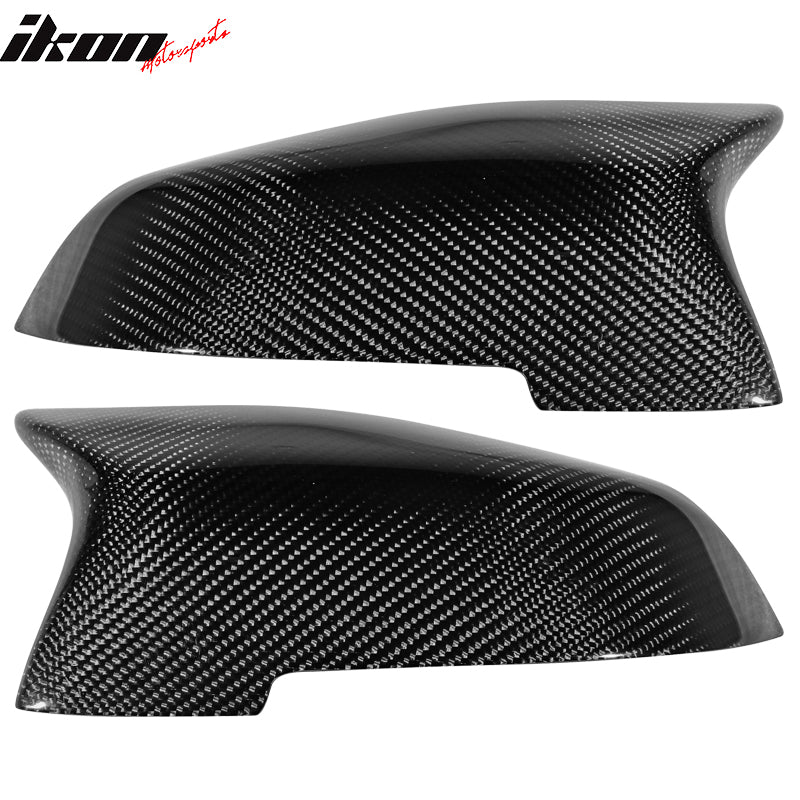 IKON MOTORSPORTS, Mirror Cover Compatible With 2014-2016 BMW 5 Series F07 F10 F11, JC Style Matte Carbon Fiber Rear Side View Mirror Covers Pair, 2015