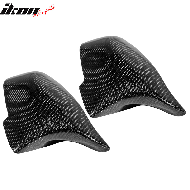 IKON MOTORSPORTS, Mirror Cover Compatible With 2014-2016 BMW 5 Series F07 F10 F11, JC Style Matte Carbon Fiber Rear Side View Mirror Covers Pair, 2015