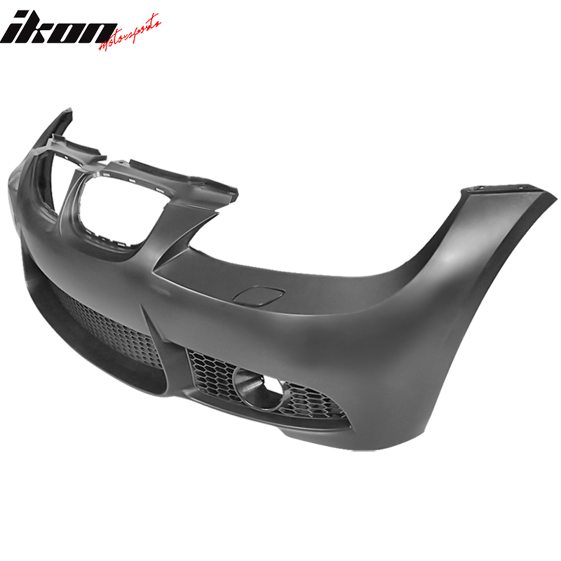 IKON MOTORSPORTS, Front Bumper Cover Compatible With 2007-2010 BMW E92 E93, 3 Series Coupe Convertible M3 Style PP Polypropylene Front Bumper Conversion Replacement, 2008 2009