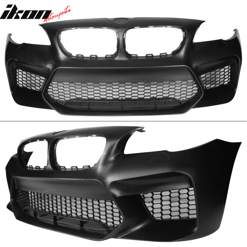 IKON MOTORSPORTS, Front Bumper Cover Compatible With 2011-2016 BMW 5 Series  F10 Sedan, M5 Style PP Polypropylene Front Bumper Conversion Replacement,  2012 2013 2014 2015 – Ikon Motorsports