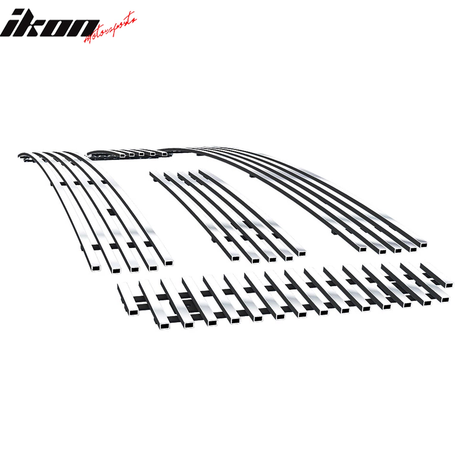 IKON MOTORSPORTS Front Upper Insert Grille, Compatible with 2005-2007 Ford F-250 F-350 F-450 Super Duty, Chrome Replacement Front Bumper Hood Grill 6PCS