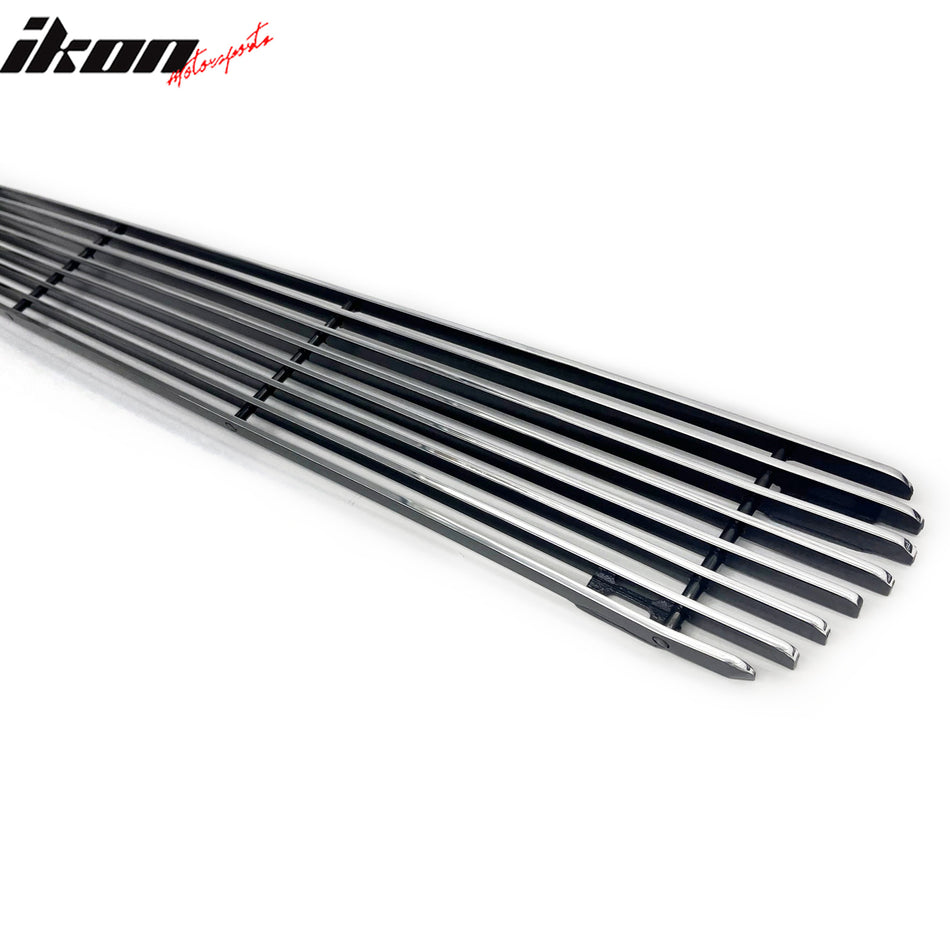 IKON MOTORSPORTS Front Lower Grille Insert, Compatible with 1999-2003 Ford Mustang, Billet Style Chrome Replacement Front Bumper Hood Billet Grill Grille Assembly