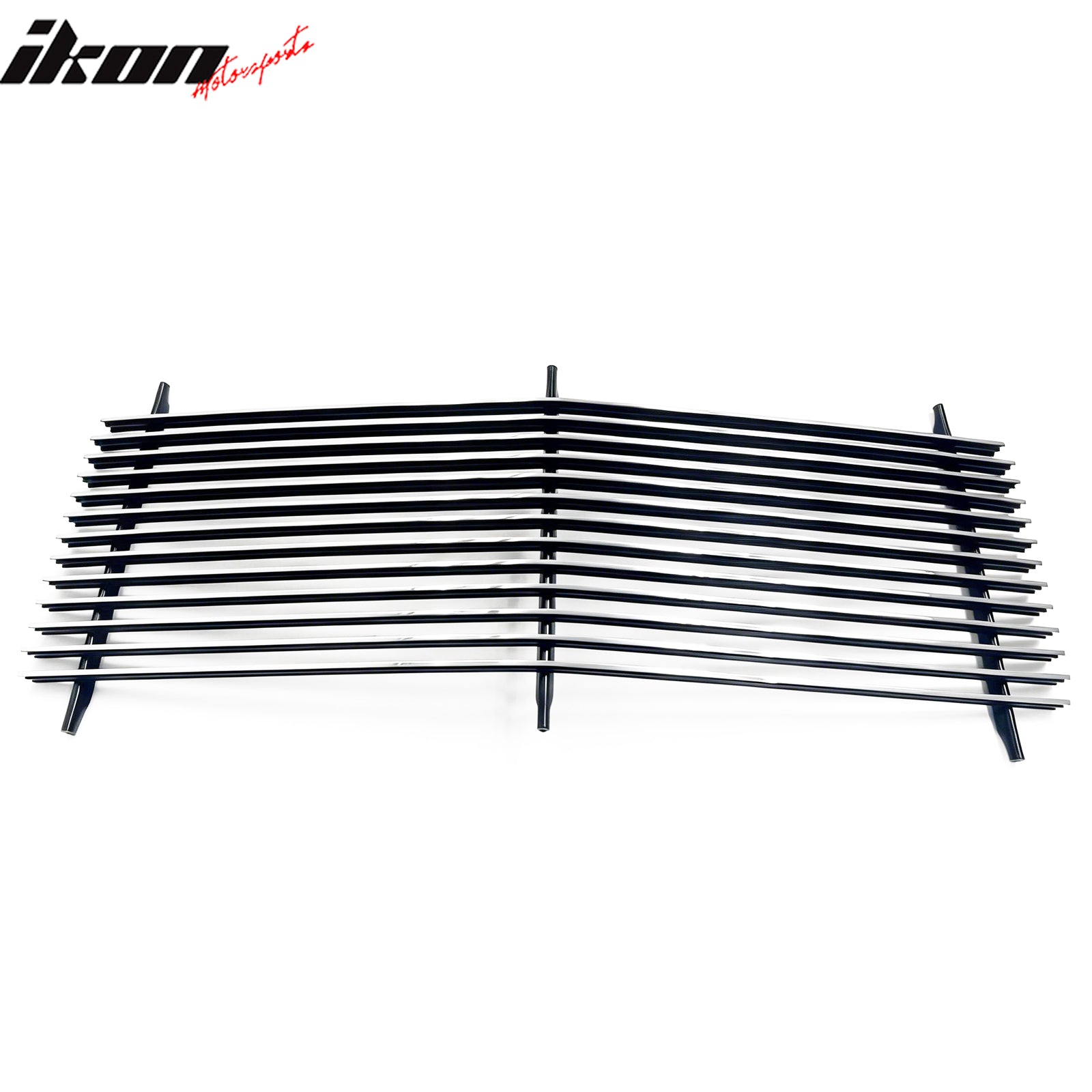 IKON MOTORSPORTS Front Upper Grille Insert, Compatible with 1988-1993 GMC C1500/C2500/C3500/K1500/K2500/K3500 & 1992-1993 Yukon, Horizontal Billet Style Chrome Replacement Front Bumper Grill