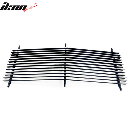 IKON MOTORSPORTS Front Upper Grille Insert, Compatible with 1988-1993 GMC C1500/C2500/C3500/K1500/K2500/K3500 & 1992-1993 Yukon, Horizontal Billet Style Chrome Replacement Front Bumper Grill