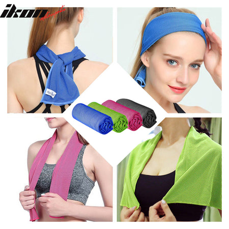 4PCS Pack Black Blue Green Pink Ice Cooling Towel for Sports/Workout/Fitness