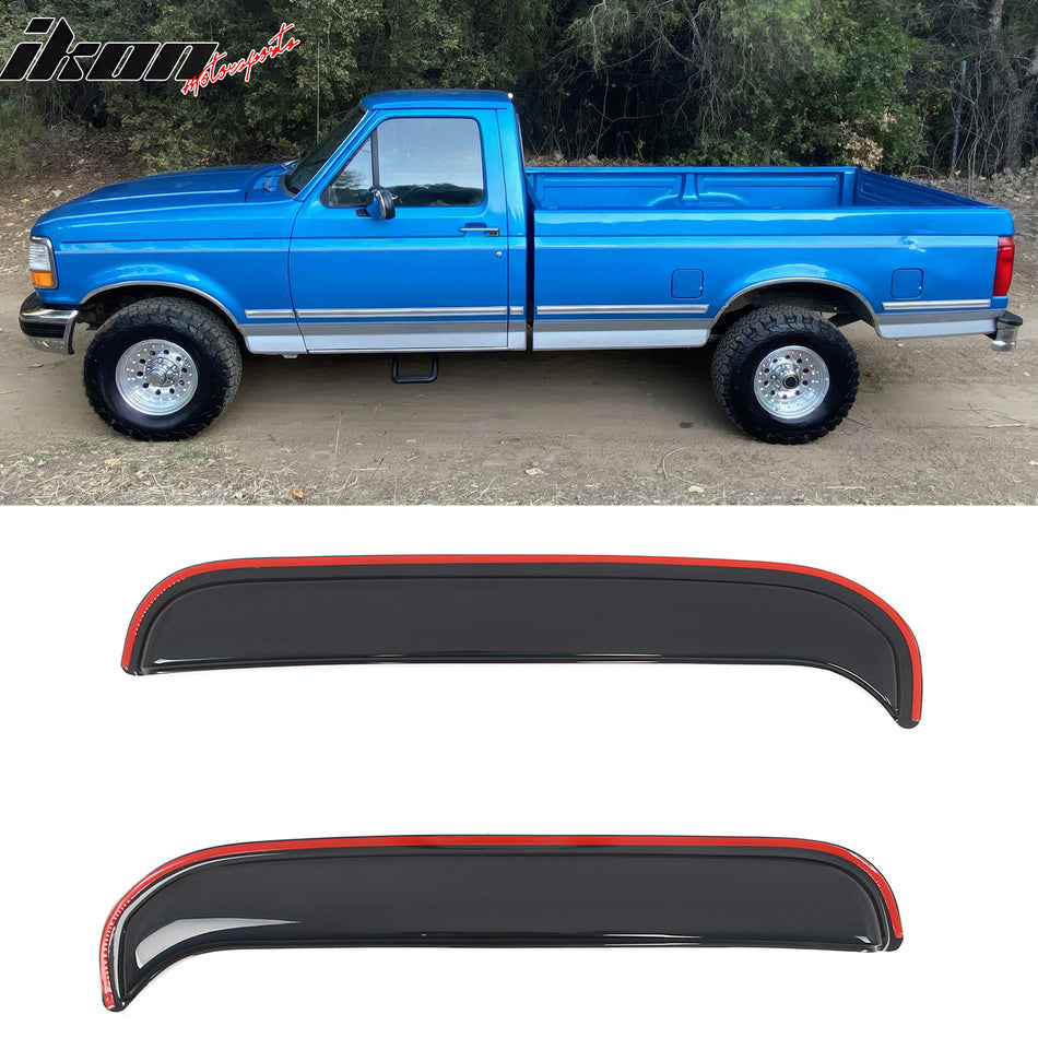 1980-1996 Ford F-150 F-250 F-350 Regular Cab In-channel Window Visors