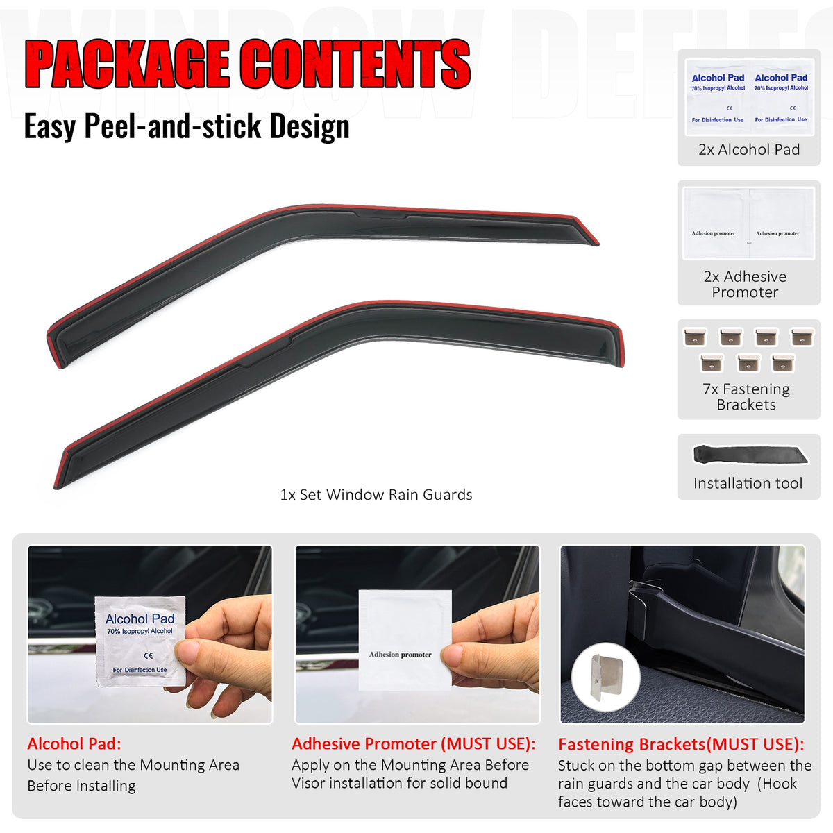 Fits 87-90 Nissan Pathfinder& 87-97 Pickup Regular Cab In-Channel Window Visors