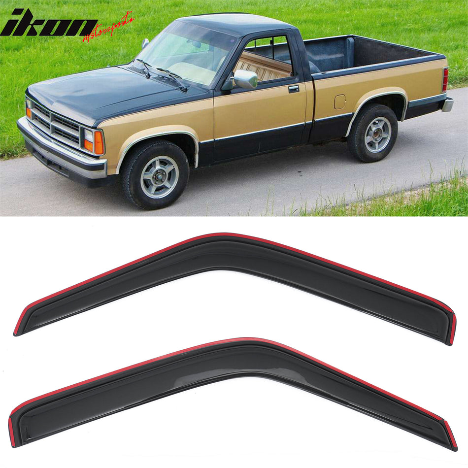 1987-1996 Dodge Dakota Standard Cab Window Visor In Channel Rain Guard