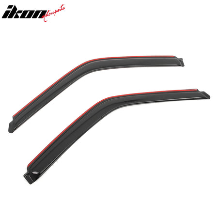 IKON MOTORSPORTS In Channel Window Visors Compatible with 1988-1998 Chevy GMC C/K 1995-1999 Tahoe 2Dr 1992-1999 Yukon 2Door, Slim Style Acrylic Smoke Rain Guards, Side Window Wind Deflectors 2PCS