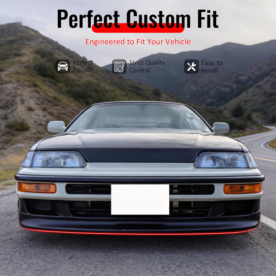 Front Bumper Lip Compatible With 1990-1991 HONDA CRX SI, CS Style PU Black Front Lip Spoiler Splitter Air Dam Chin Diffuser Add on by IKON MOTORSPORTS